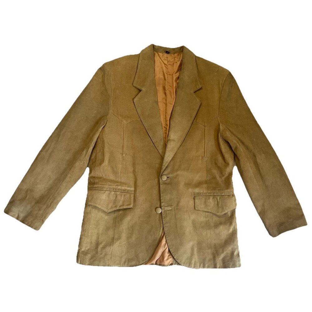 Vintage Tan Miller Stockman Blazer Mens 40 Suede Western Cowboy Jacket USA 80s